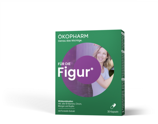 Sie sehen eine Packung Ökopharm® Wirkkombination für die Figur Kapseln 30 ST, Produktbild: 01 Ökopharm® Wirkkombination für die Figur Kapseln 30 ST, A-Nr.: 5371770 - 01