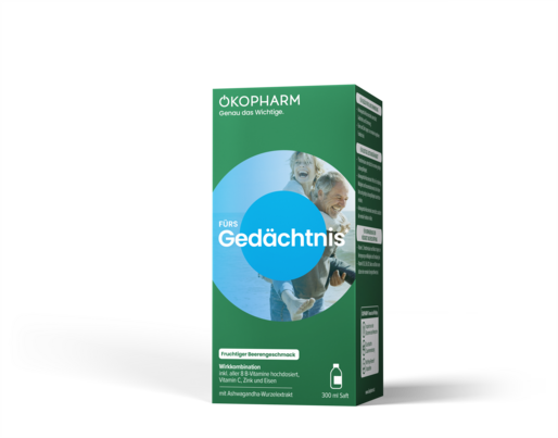 Sie sehen eine Packung Ökopharm® Wirkkombination fürs Gedächtnis Saft 300mL, Produktbild: 01 Ökopharm® Wirkkombination fürs Gedächtnis Saft 300mL, A-Nr.: 5588386 - 01