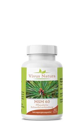 Sie sehen eine Packung MSM pflanzlicher Schwefel Kapseln, Produktbild: 02 MSM pflanzlicher Schwefel Kapseln, A-Nr.: 5758859 - 02