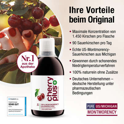 Montmorency Sauerkirsch Konzentrat – hochkonzentriert – 1.450 Montmorency-Sauerkirschen pro Flasche, A-Nr.: 4753943 - 04