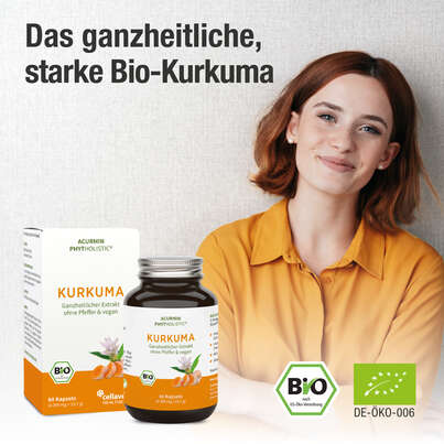 Bio Kurkuma Kapseln – 40-fache Bioverfügbarkeit ohne Pfeffer – 100% natürliches Vollspektrum Kurkuma, A-Nr.: 5614178 - 02
