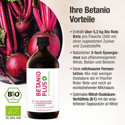 Bio-Rote-Bete-Konzentrat – reich an Nitrat &amp; Betain – 5,3 kg Bio-Rote-Beete pro 500 ml – 50 Portionen, A-Nr.: 5895674 - 03