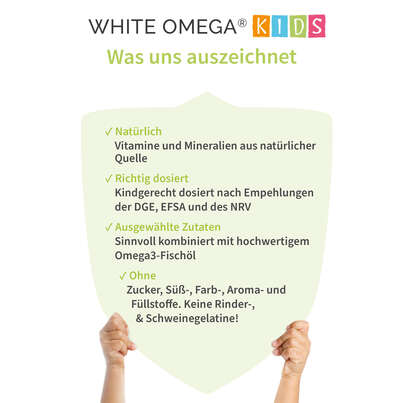 Vitamine für Kinder – für das Immunsystem – zuckerfrei – Omega-3, Vitamin C, D3+K2, Selen, Zink – 90 Mini-Kapseln (1 Monat), A-Nr.: 5614184 - 03