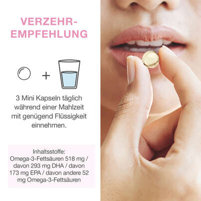 Sie sehen eine Packung Omega-3 Kapseln für Mütter – vor, während und nach der Schwangerschaft – 293 mg DHA und 173 mg EPA, Produktbild: 02 Omega-3 Kapseln für Mütter – vor, während und nach der Schwangerschaft – 293 mg DHA und 173 mg EPA, A-Nr.: 5037232 - 02