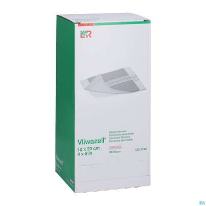 Sie sehen eine Packung Vliwazell Saugkompresse Steril 10x 20cm 30st, Produktbild: 03 Vliwazell Saugkompresse Steril 10x 20cm 30st, A-Nr.: 3707450 - 03