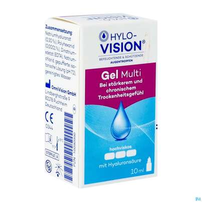 Sie sehen eine Packung Augentropfen Hylo-vision Gel Multi 10ml 1st, Produktbild: 02 Augentropfen Hylo-vision Gel Multi 10ml 1st, A-Nr.: 4299295 - 02