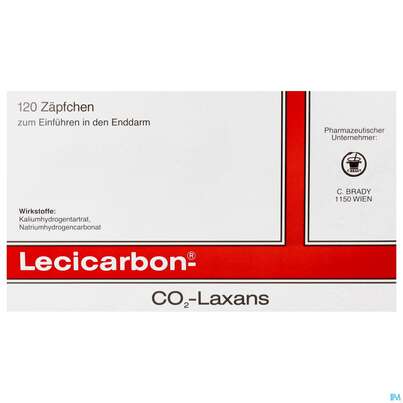 Sie sehen eine Packung Lecicarbon Zaepfchen 120st, Produktbild: 01 Lecicarbon Zaepfchen 120st, A-Nr.: 1263581 - 01