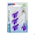 Sie sehen eine Packung Zahnbuersten Paro Flexigrip 7,2mm Violett 4st, Produktbild: 02 Zahnbuersten Paro Flexigrip 7,2mm Violett 4st, A-Nr.: 2652735 - 02