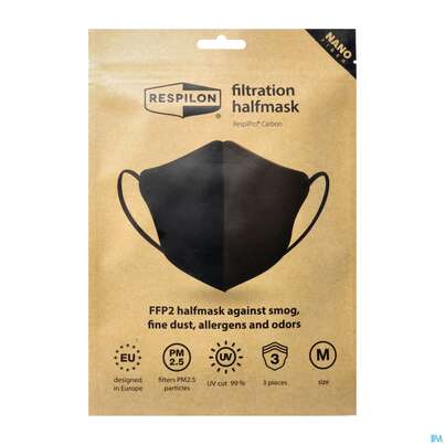 Sie sehen eine Packung Schutzmasken Ffp2/respipro/nanofaser Carbon Medium 3st, Produktbild: 02 Schutzmasken Ffp2/respipro/nanofaser Carbon Medium 3st, A-Nr.: 5404529 - 02