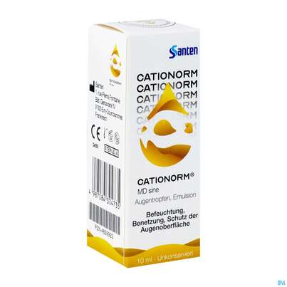 Sie sehen eine Packung Augentropfen Cationorm Md Sne Emulsion 10ml, Produktbild: 02 Augentropfen Cationorm Md Sne Emulsion 10ml, A-Nr.: 4839923 - 02