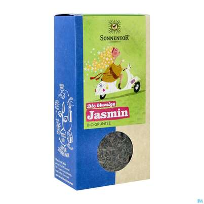 Sie sehen eine Packung Sonnentor Gruener/tee Bio Jasmin 00657 100g, Produktbild: 02 Sonnentor Gruener/tee Bio Jasmin 00657 100g, A-Nr.: 3574374 - 02