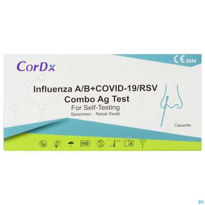 Diagnostika U.zubehoer Influenza/b Rsv Covid Ag Cordx Kombitest Schnelltest 1st, A-Nr.: 5731814 - 01
