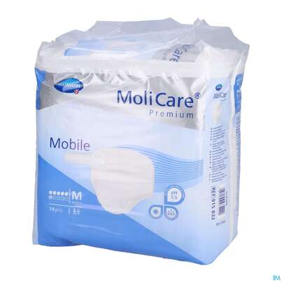 Sie sehen eine Packung Inkontinenz Molicare Premium/mobile/6 Tropfen Blau M 80-120cm 14st, Produktbild: 04 Inkontinenz Molicare Premium/mobile/6 Tropfen Blau M 80-120cm 14st, A-Nr.: 2578648 - 04