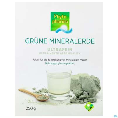 Sie sehen eine Packung Gruene Mineralerde Phytopharma Ultrafein Ultra- Ventilated Wasser 250g, Produktbild: 01 Gruene Mineralerde Phytopharma Ultrafein Ultra- Ventilated Wasser 250g, A-Nr.: 4764786 - 01