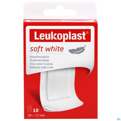 Sie sehen eine Packung Wundpflaster Leukoplast/soft 38x72mm 7645016 10st, Produktbild: 01 Wundpflaster Leukoplast/soft 38x72mm 7645016 10st, A-Nr.: 4369162 - 01