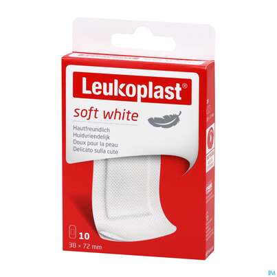 Sie sehen eine Packung Wundpflaster Leukoplast/soft 38x72mm 7645016 10st, Produktbild: 02 Wundpflaster Leukoplast/soft 38x72mm 7645016 10st, A-Nr.: 4369162 - 02