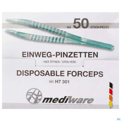 Sie sehen eine Packung Einmalpinzette Steril -sandipharma 50st, Produktbild: 01 Einmalpinzette Steril -sandipharma 50st, A-Nr.: 3138791 - 01