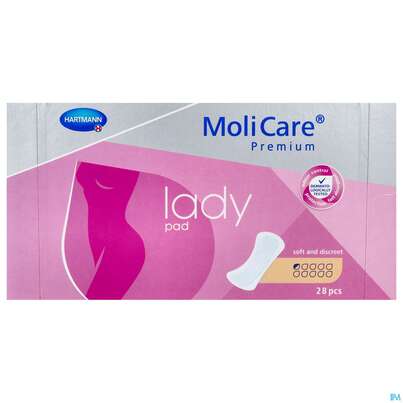 Sie sehen eine Packung Inkontinenz Molicare Premium/lady Pad Tropfen 0,5 28st, Produktbild: 02 Inkontinenz Molicare Premium/lady Pad Tropfen 0,5 28st, A-Nr.: 4918574 - 02