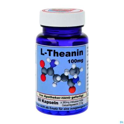 Sie sehen eine Packung L-theanin Kapseln 100mg 60st, Produktbild: 02 L-theanin Kapseln 100mg 60st, A-Nr.: 4057310 - 02