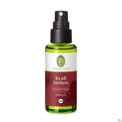 Sie sehen eine Packung Primavera Raumspray Kraft Tanken Bio 50ml, Produktbild: 01 Primavera Raumspray Kraft Tanken Bio 50ml, A-Nr.: 5344690 - 01