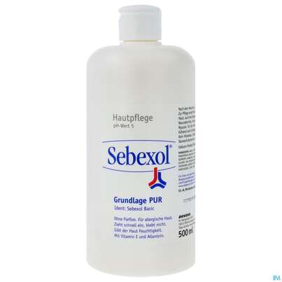 Sie sehen eine Packung Sebexol Grundlage Pur 500ml, Produktbild: 01 Sebexol Grundlage Pur 500ml, A-Nr.: 5575320 - 01