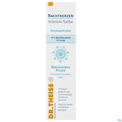 Sie sehen eine Packung Nachtkerzen Dr.theiss Intensivsalbe Fettend 50g, Produktbild: 01 Nachtkerzen Dr.theiss Intensivsalbe Fettend 50g, A-Nr.: 2635458 - 01