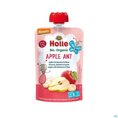 Sie sehen eine Packung Holle Demeter Bio Fruechtepueree Ab 1 Jahr Apple Ant Apfel/banane/birne 100g, Produktbild: 01 Holle Demeter Bio Fruechtepueree Ab 1 Jahr Apple Ant Apfel/banane/birne 100g, A-Nr.: 5080771 - 01