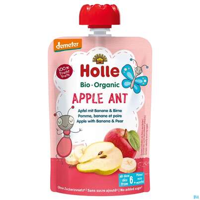 Sie sehen eine Packung Holle Demeter Bio Fruechtepueree Ab 1 Jahr Apple Ant Apfel/banane/birne 100g, Produktbild: 02 Holle Demeter Bio Fruechtepueree Ab 1 Jahr Apple Ant Apfel/banane/birne 100g, A-Nr.: 5080771 - 02