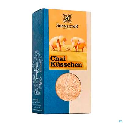 Sie sehen eine Packung Sonnentor Chai Kuesschen Bio Packung 00754 70g, Produktbild: 02 Sonnentor Chai Kuesschen Bio Packung 00754 70g, A-Nr.: 3972347 - 02