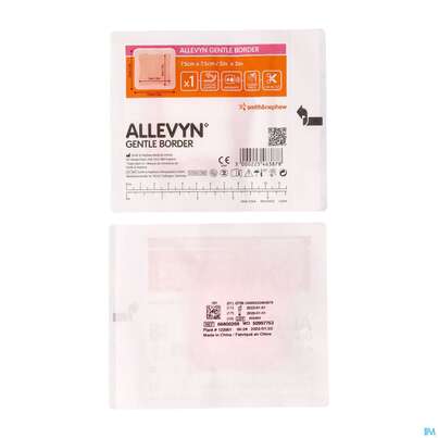 Sie sehen eine Packung Wundauflagen Allevyn Gentle Border Haftend +silikonkleber 7,5x 7,5cm -smith 10st, Produktbild: 04 Wundauflagen Allevyn Gentle Border Haftend +silikonkleber 7,5x 7,5cm -smith 10st, A-Nr.: 3748070 - 04