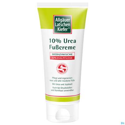 Sie sehen eine Packung Allgäuer Latschenkiefer Fußpflege Lipidcreme 10% Urea 100ml, Produktbild: 02 Allgäuer Latschenkiefer Fußpflege Lipidcreme 10% Urea 100ml, A-Nr.: 3698389 - 02