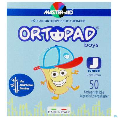 Sie sehen eine Packung Augenokklusionspflaster Ortopad For Boys Junior 50st, Produktbild: 01 Augenokklusionspflaster Ortopad For Boys Junior 50st, A-Nr.: 2880525 - 01