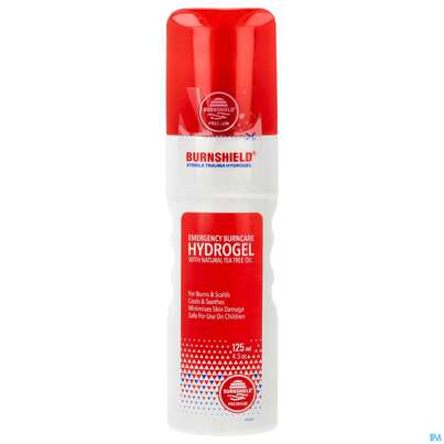 Sie sehen eine Packung Burnshield Hydrospray Brandwunden Brandwunden Verbr.1.grades 125ml, Produktbild: 01 Burnshield Hydrospray Brandwunden Brandwunden Verbr.1.grades 125ml, A-Nr.: 3256160 - 01