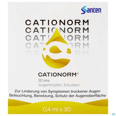 Sie sehen eine Packung Augentropfen Cationorm Sd Sine Emulsion Einzeldosen 30st, Produktbild: 01 Augentropfen Cationorm Sd Sine Emulsion Einzeldosen 30st, A-Nr.: 4839946 - 01