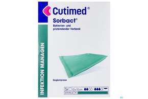 Saugkompresse Cutimed/sorbact Pad 10x10cm Nr 72 5st, A-Nr.: 2996021 - 01