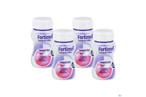 Fortimel/compact/fibre 125ml Vitalflasche Erdbeere 4st, A-Nr.: 3797884 - 01