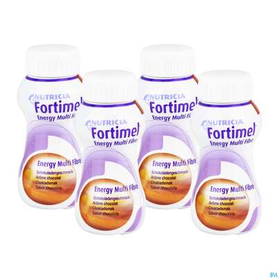 Sie sehen eine Packung Fortimel/multifibre 1,5kcal 200ml Flasche Schoko 4st, Produktbild: 03 Fortimel/multifibre 1,5kcal 200ml Flasche Schoko 4st, A-Nr.: 3237719 - 03