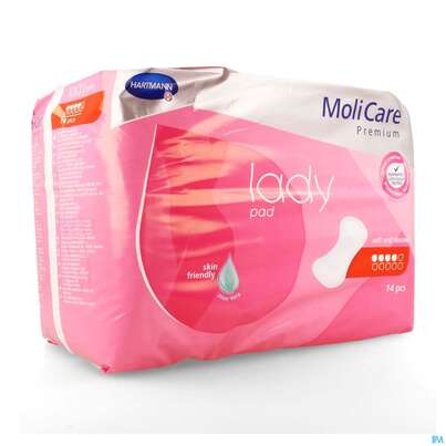 Sie sehen eine Packung Inkontinenz Molicare Premium/lady Pad Tropfen 4 14st, Produktbild: 02 Inkontinenz Molicare Premium/lady Pad Tropfen 4 14st, A-Nr.: 4918640 - 02