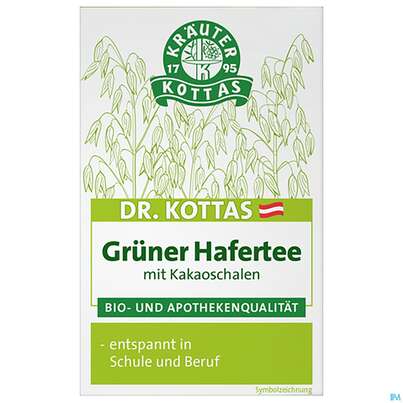 Sie sehen eine Packung Dr.Kottas Tee Gruener-hafertee 20st, Produktbild: 02 Dr.Kottas Tee Gruener-hafertee 20st, A-Nr.: 3886470 - 02