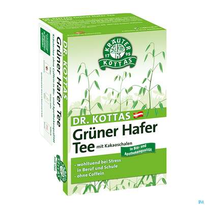 Sie sehen eine Packung Dr.Kottas Tee Gruener-hafertee 20st, Produktbild: 03 Dr.Kottas Tee Gruener-hafertee 20st, A-Nr.: 3886470 - 03