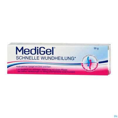 Sie sehen eine Packung Medigel Wund +heilgel 50g, Produktbild: 04 Medigel Wund +heilgel 50g, A-Nr.: 5192659 - 04