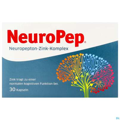 Sie sehen eine Packung Neuropep Neuropepton-zink-komplex Kapseln 30st, Produktbild: 01 Neuropep Neuropepton-zink-komplex Kapseln 30st, A-Nr.: 5671012 - 01