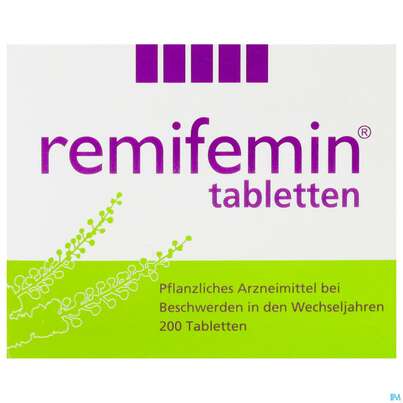 Sie sehen eine Packung Remifemin Tabl 200st, Produktbild: 01 Remifemin Tabl 200st, A-Nr.: 5514844 - 01