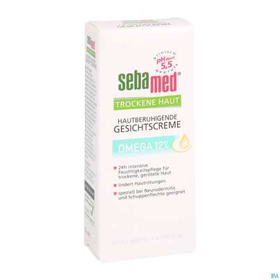 Sie sehen eine Packung Sebamed Intensiv Gesichtscreme Omega 12% 50ml, Produktbild: 03 Sebamed Intensiv Gesichtscreme Omega 12% 50ml, A-Nr.: 4084910 - 03