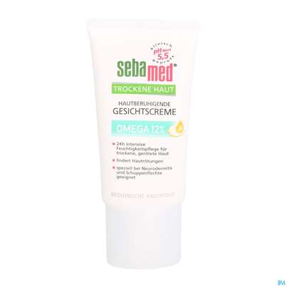Sie sehen eine Packung Sebamed Intensiv Gesichtscreme Omega 12% 50ml, Produktbild: 06 Sebamed Intensiv Gesichtscreme Omega 12% 50ml, A-Nr.: 4084910 - 06