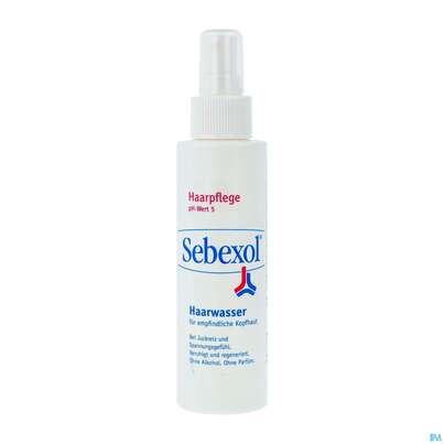 Sie sehen eine Packung Sebexol Haarwasser 150ml, Produktbild: 02 Sebexol Haarwasser 150ml, A-Nr.: 3859208 - 02