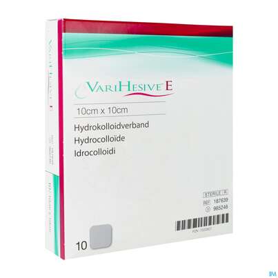 Sie sehen eine Packung Wundverband Varihesive/e 10x 10cm 18763 10st, Produktbild: 03 Wundverband Varihesive/e 10x 10cm 18763 10st, A-Nr.: 2031039 - 03