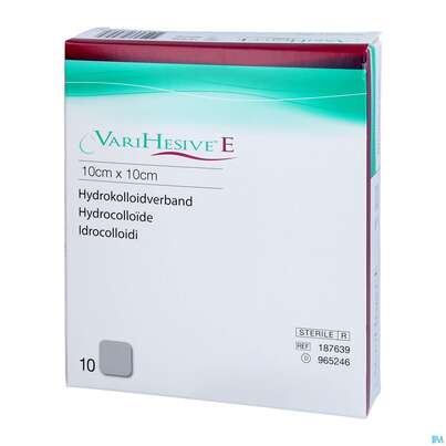 Sie sehen eine Packung Wundverband Varihesive/e 10x 10cm 18763 10st, Produktbild: 04 Wundverband Varihesive/e 10x 10cm 18763 10st, A-Nr.: 2031039 - 04