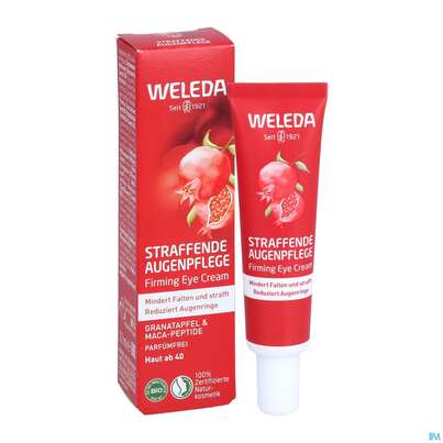 Sie sehen eine Packung Weleda Granatapfel/+maca Peptide Straffende Augenpflege 12ml, Produktbild: 06 Weleda Granatapfel/+maca Peptide Straffende Augenpflege 12ml, A-Nr.: 5652670 - 06