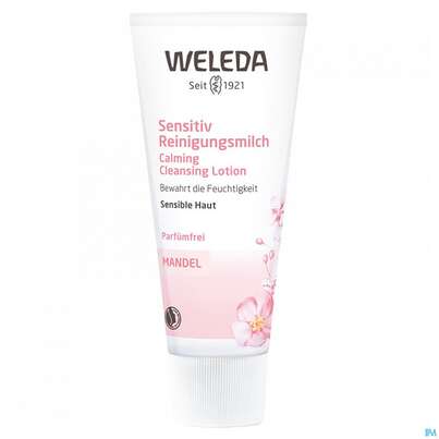 Sie sehen eine Packung Weleda Sensitiv Reinigungsmilch Mandel 75ml, Produktbild: 01 Weleda Sensitiv Reinigungsmilch Mandel 75ml, A-Nr.: 3376881 - 01